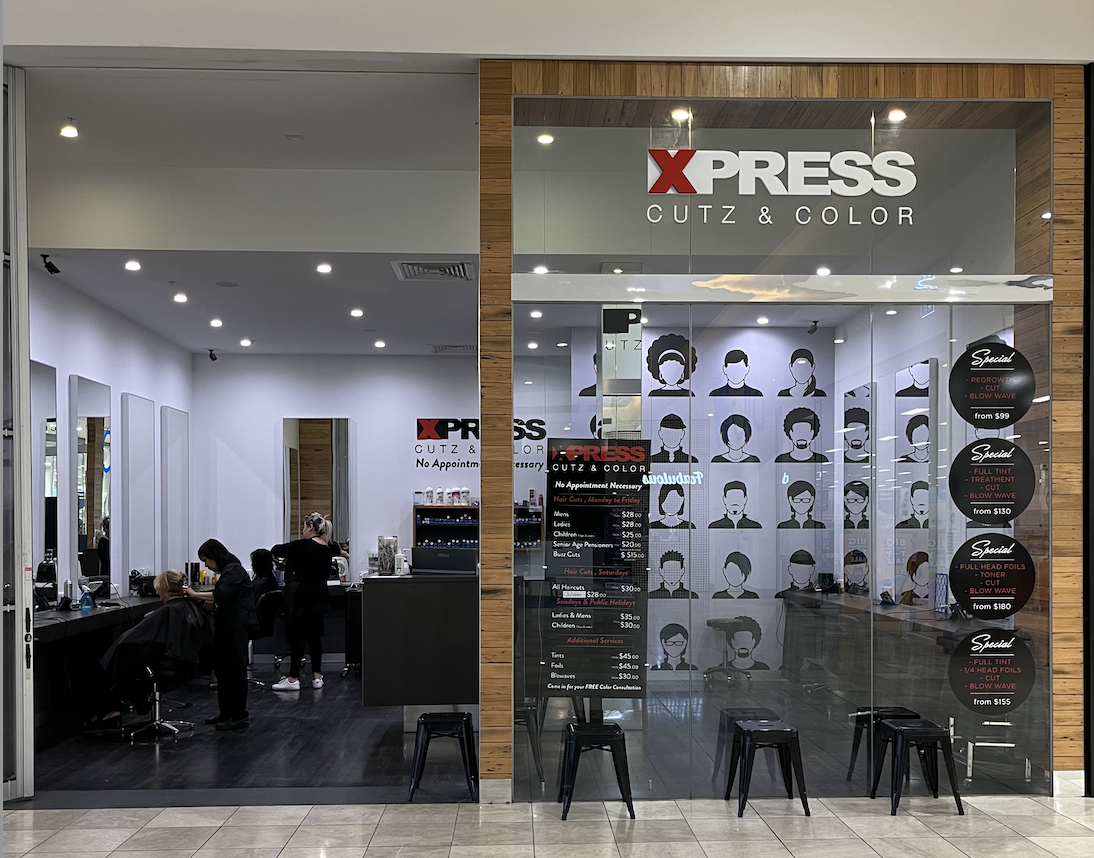 Xpress Cutz & Color salon shopfront in Melbourne